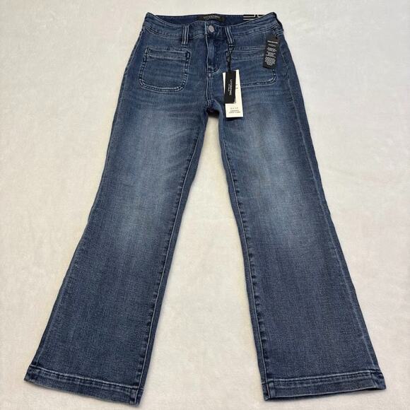 Liverpool Los Angeles Hannah Crop Flare Vintage Wash Blue Denim Jeans Size 2/26 - Picture 7 of 7